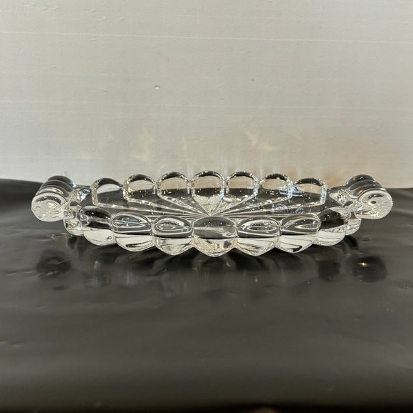 Vintage 1930-50's Heisey Glass Company Crystolite Pattern Crystal Tray - Picture 4 of 4